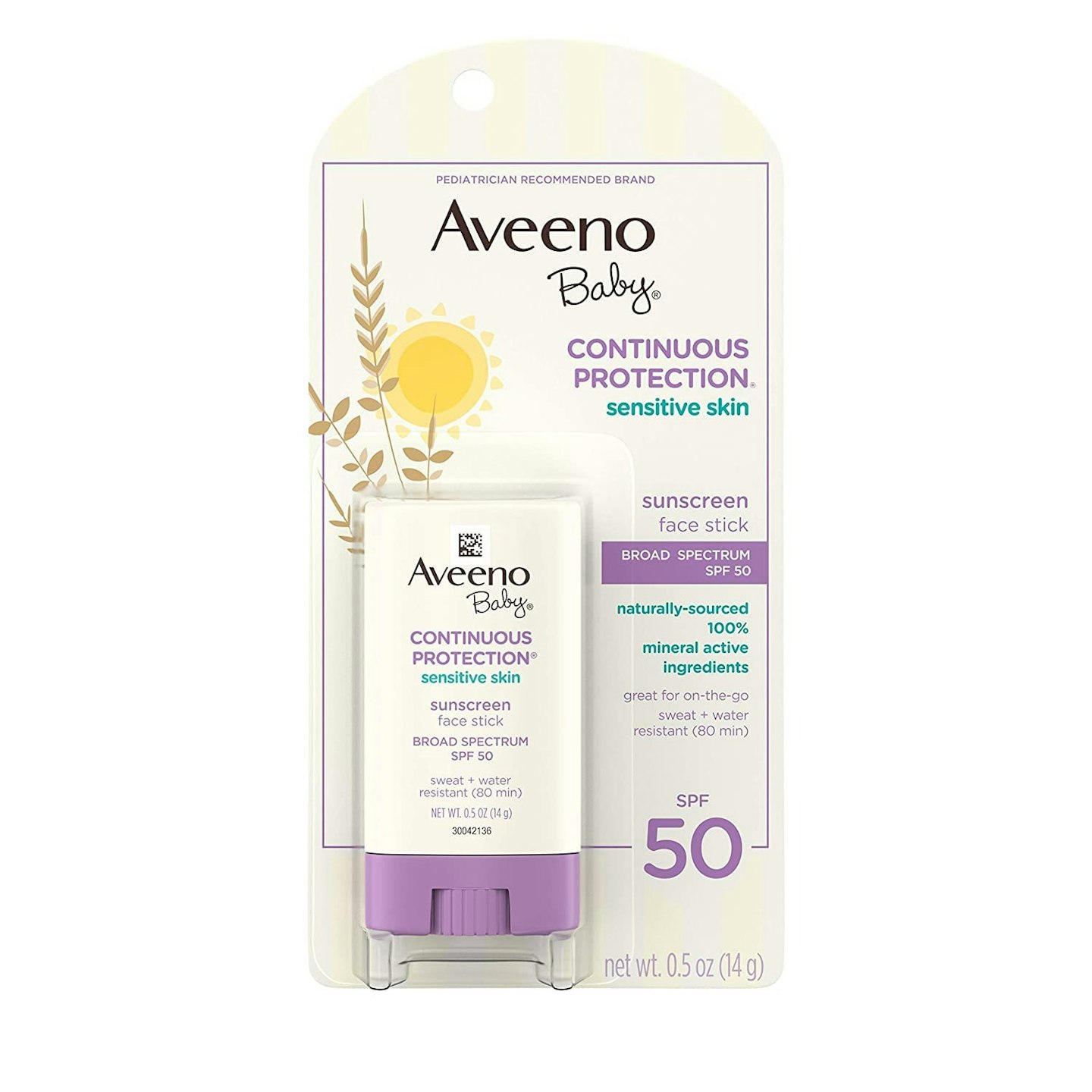 Aveeno Baby Sunscreen Sensitive Skin Face Stick SPF 50 Stick