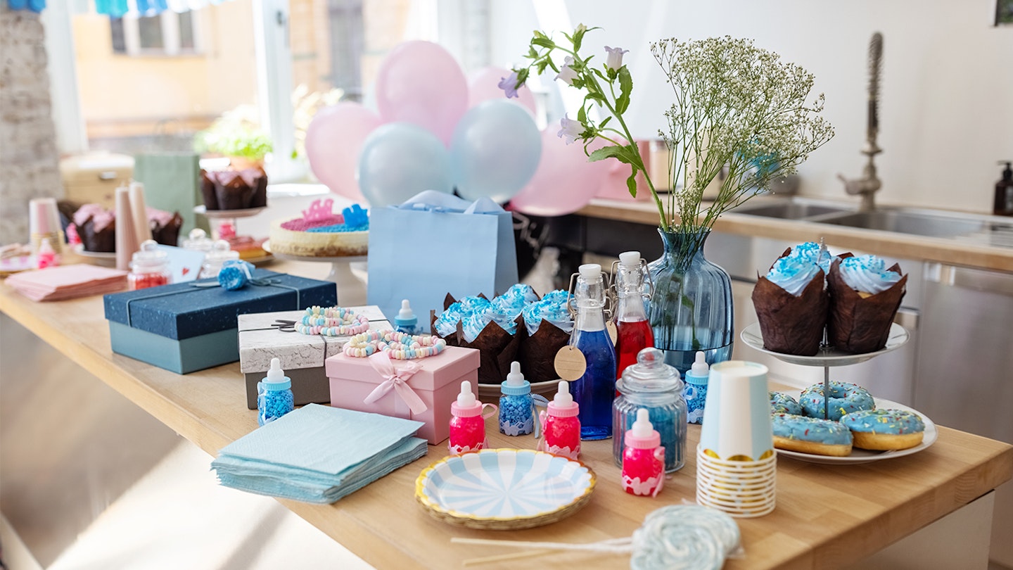 Baby shower party table with sweets