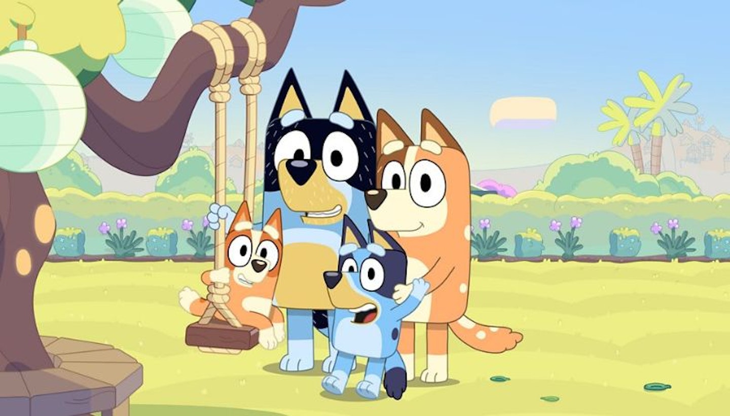 Bluey TV series with family