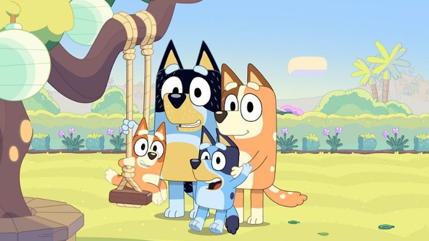 Bluey TV series with family