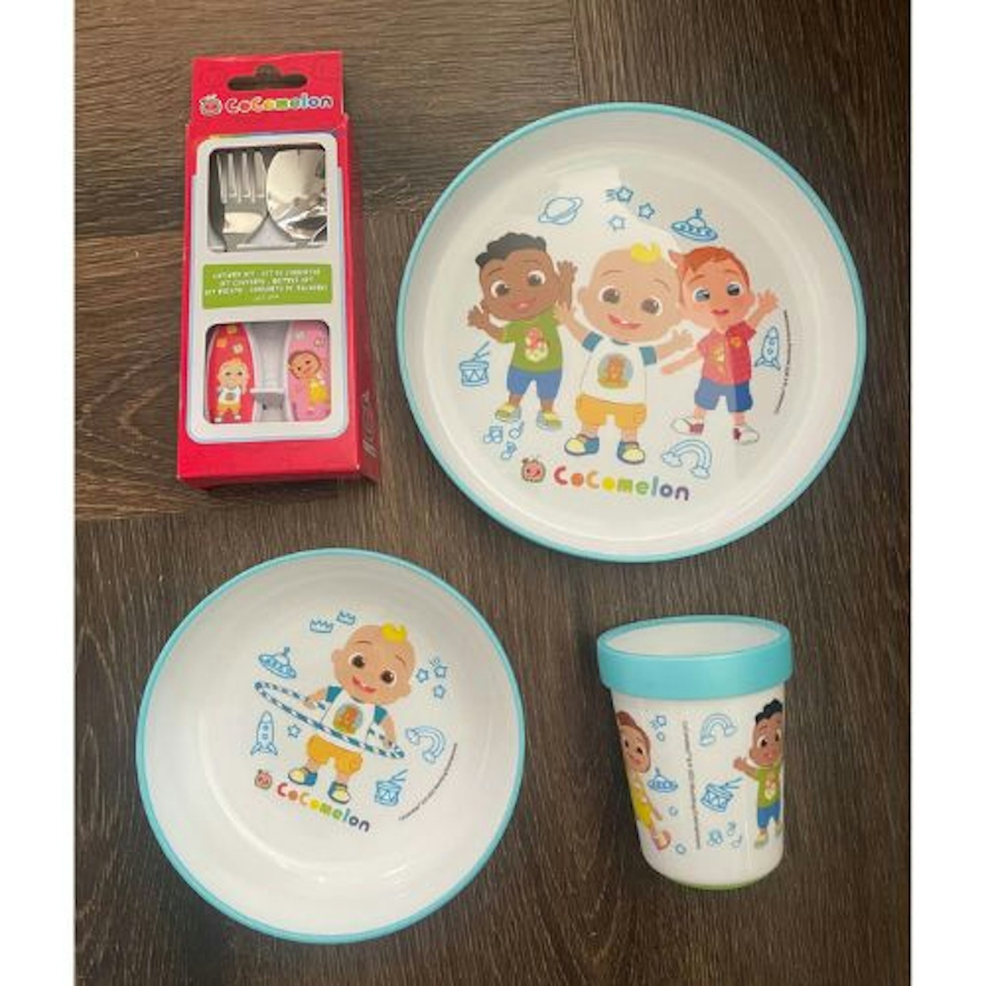 Cocomelon Kids 6 Piece Reusable Dinner Set