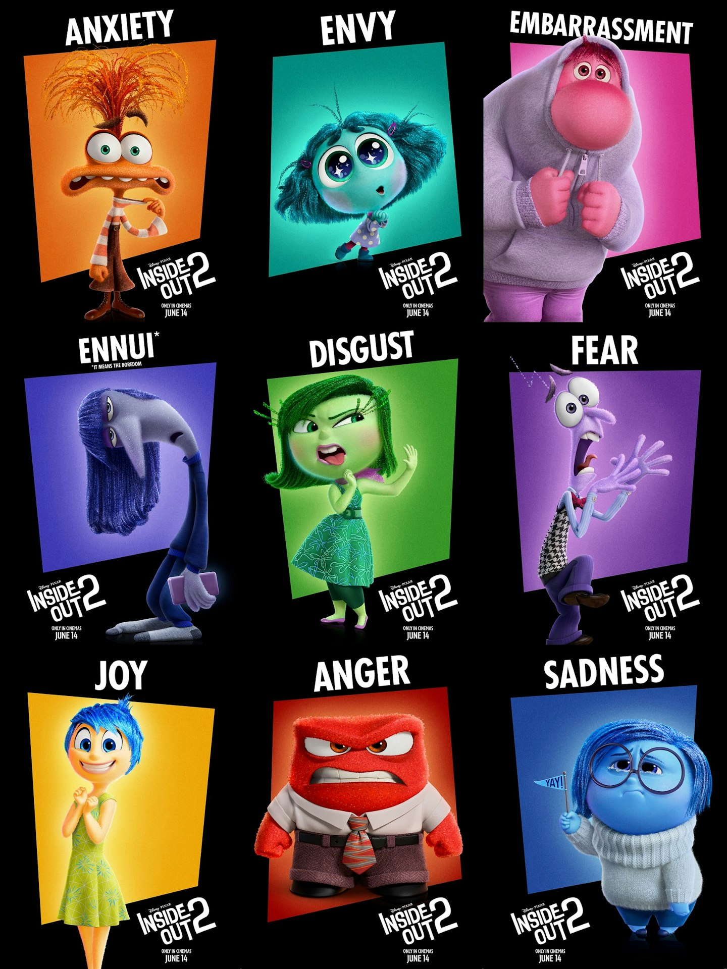 Inside Out 2 Movie Posters Characters