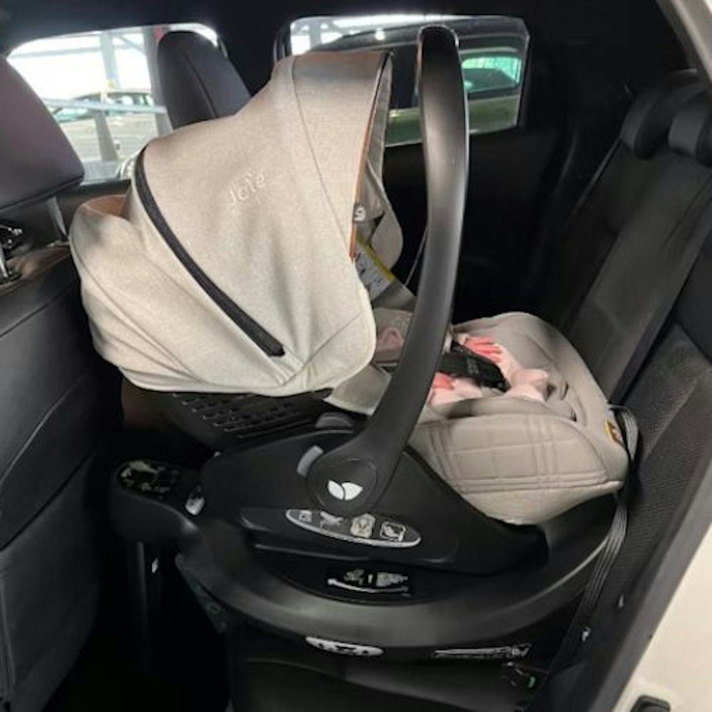 Joie i-Level recline  car seat shown rear-facing in the car