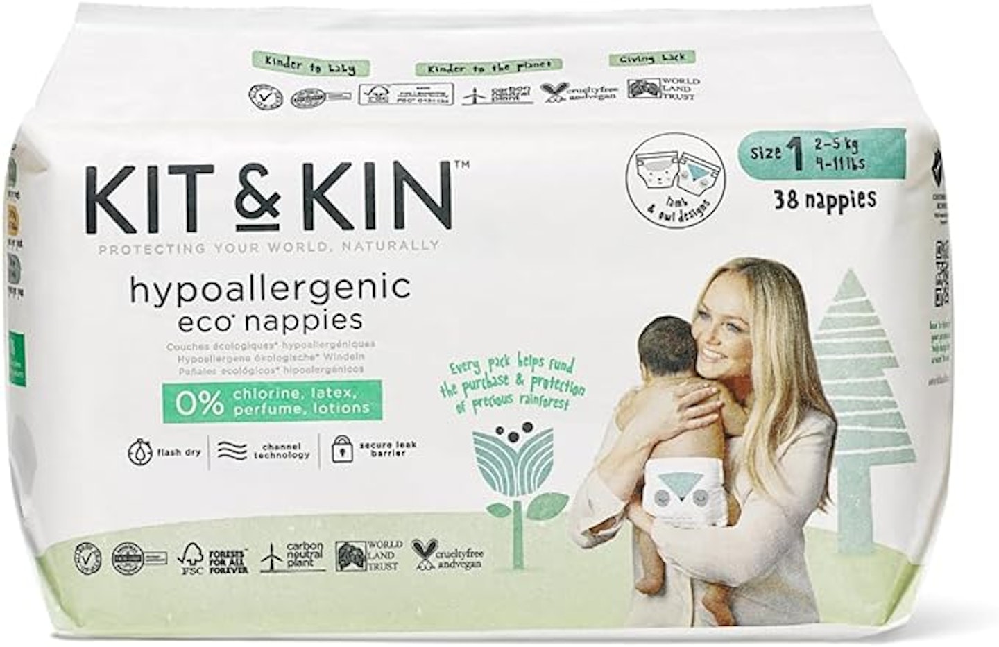 Kit and Kin Hypoallergenic Eco Nappies