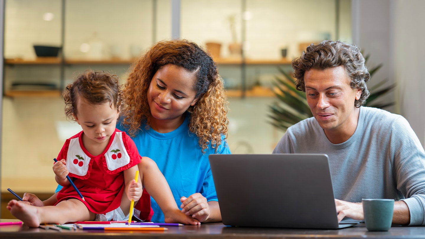 Parents sorting life insurance