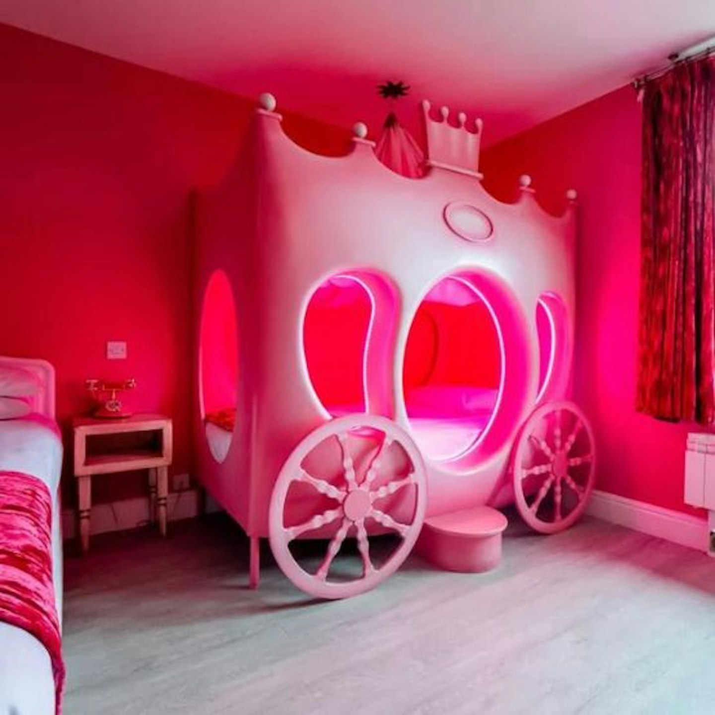 Princess themed hotel room at Alton Towers Resort Hotel