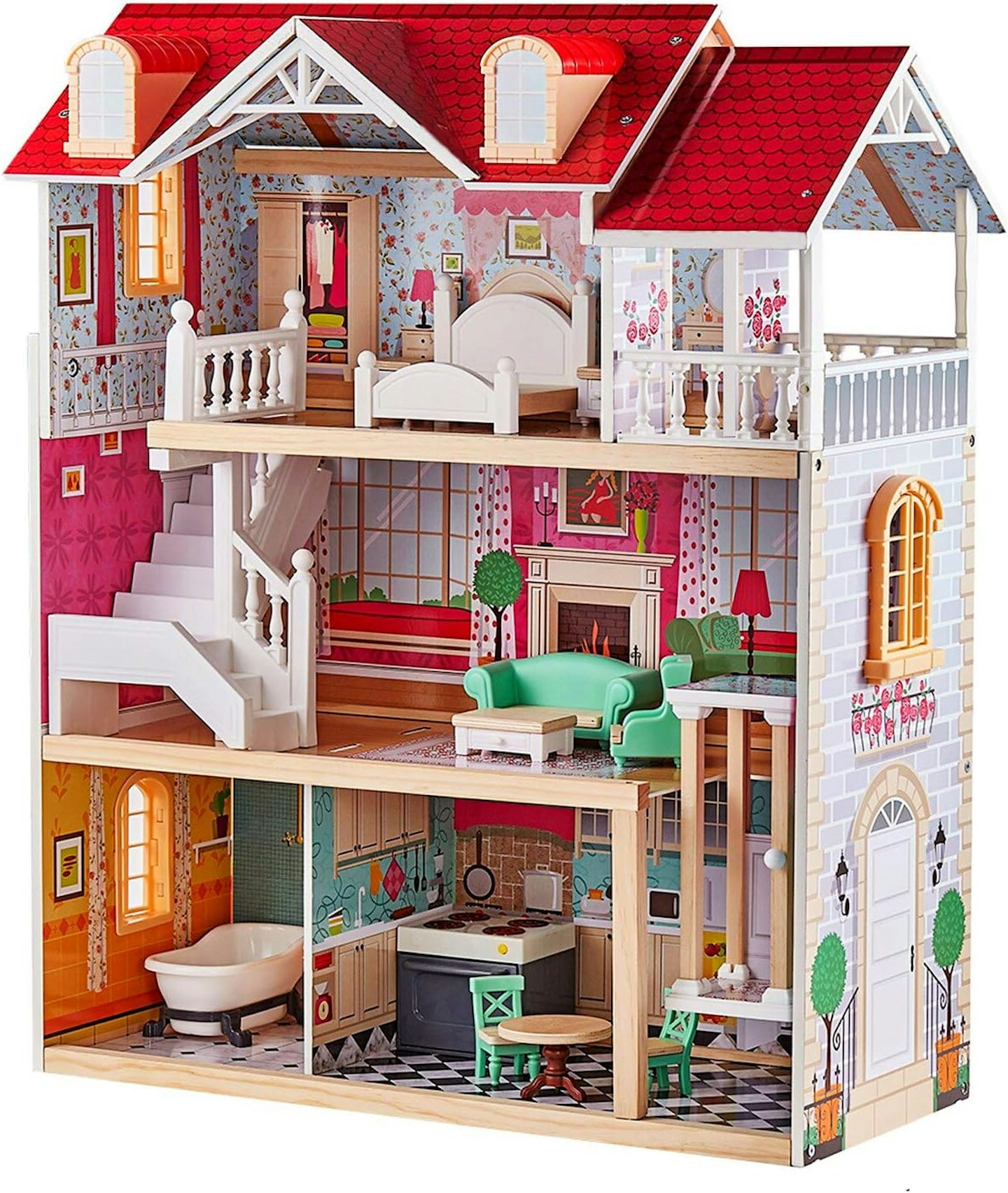 TOP BRIGHT Wooden Dolls House 