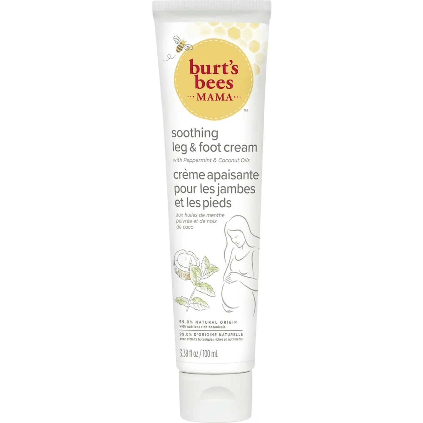 Burt's Bees Mama Soothing Leg & Foot Cream, for immediate soothing relief, with coconut and peppermint oil , 100ml
