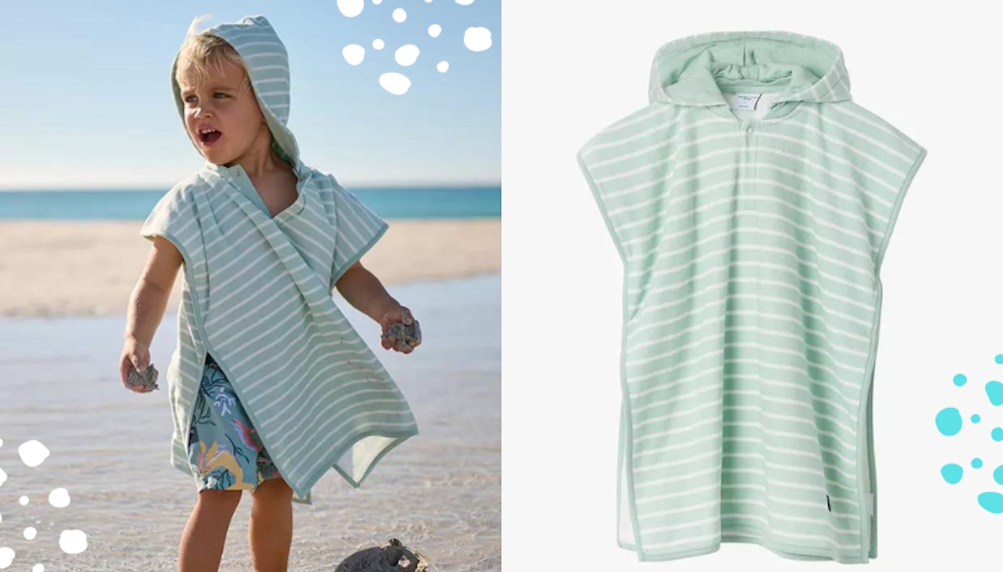 Kids' Organic Cotton Blue Stripe Poncho by PO.P