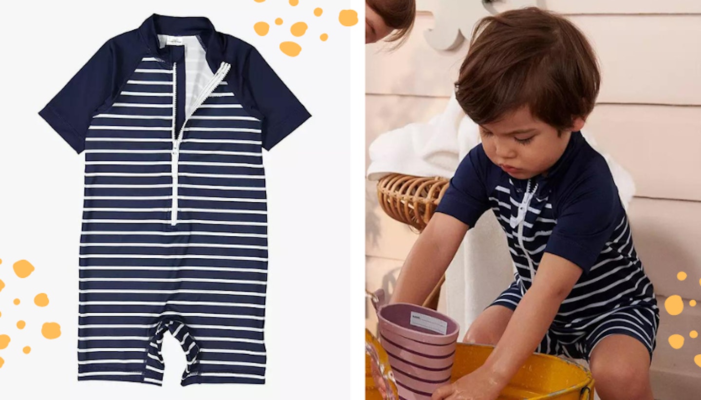 Kids' Navy Stripe All-In-One Swimsuit by PO.P