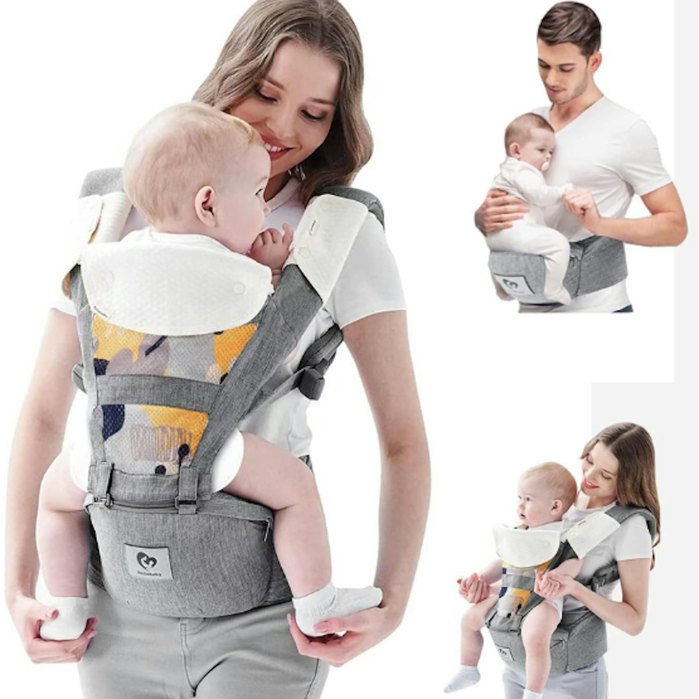 Baby hip seat with carrier