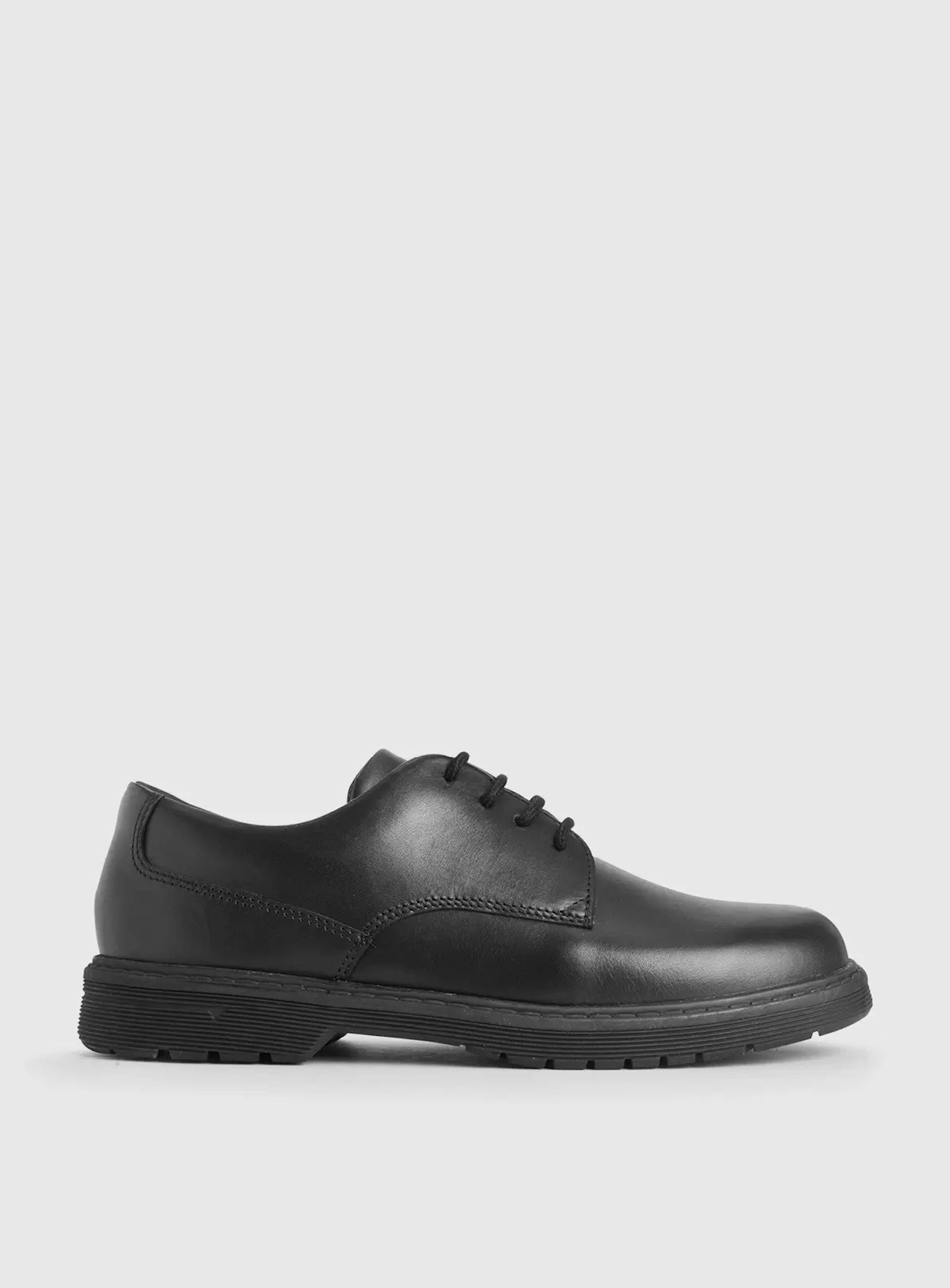 START-RITE Glitch Black Leather Lace Up School Shoes