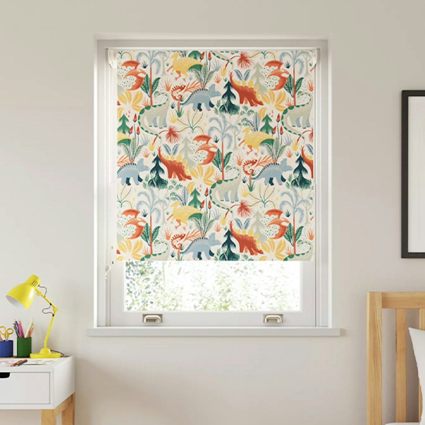 John Lewis Forest Dinosaurs Blackout:Thermal Roller Blind, Multi