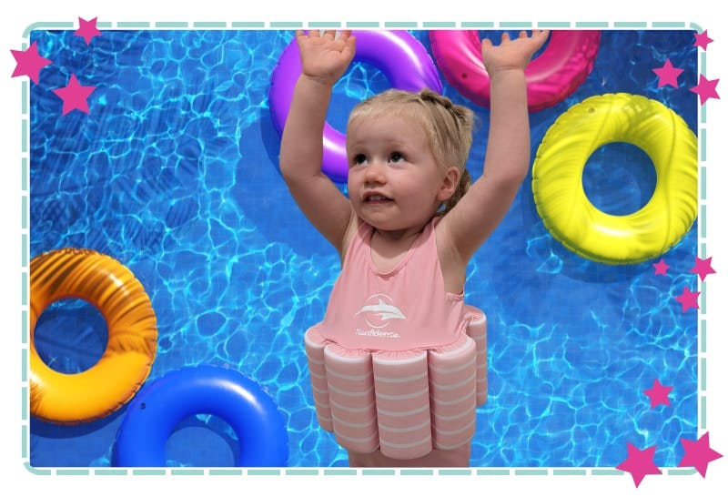 Gilet De Flottaison Enfant Konfidence Float Suit Pink Hibiscus