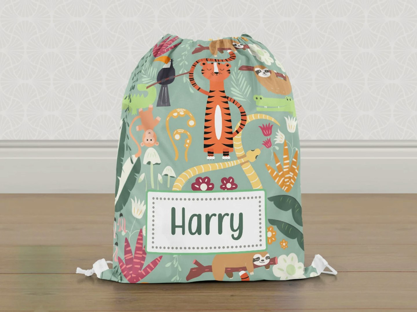 Personalised Rainforest Animals Gym Bags