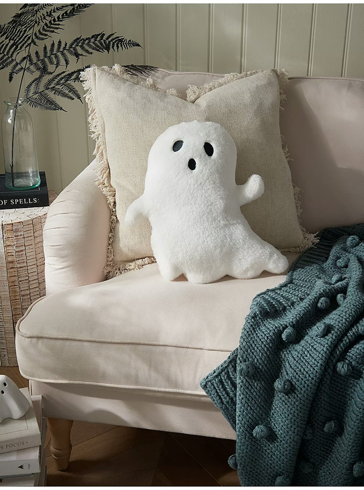 Stacey Solomon White Ghost Shaped Cushion