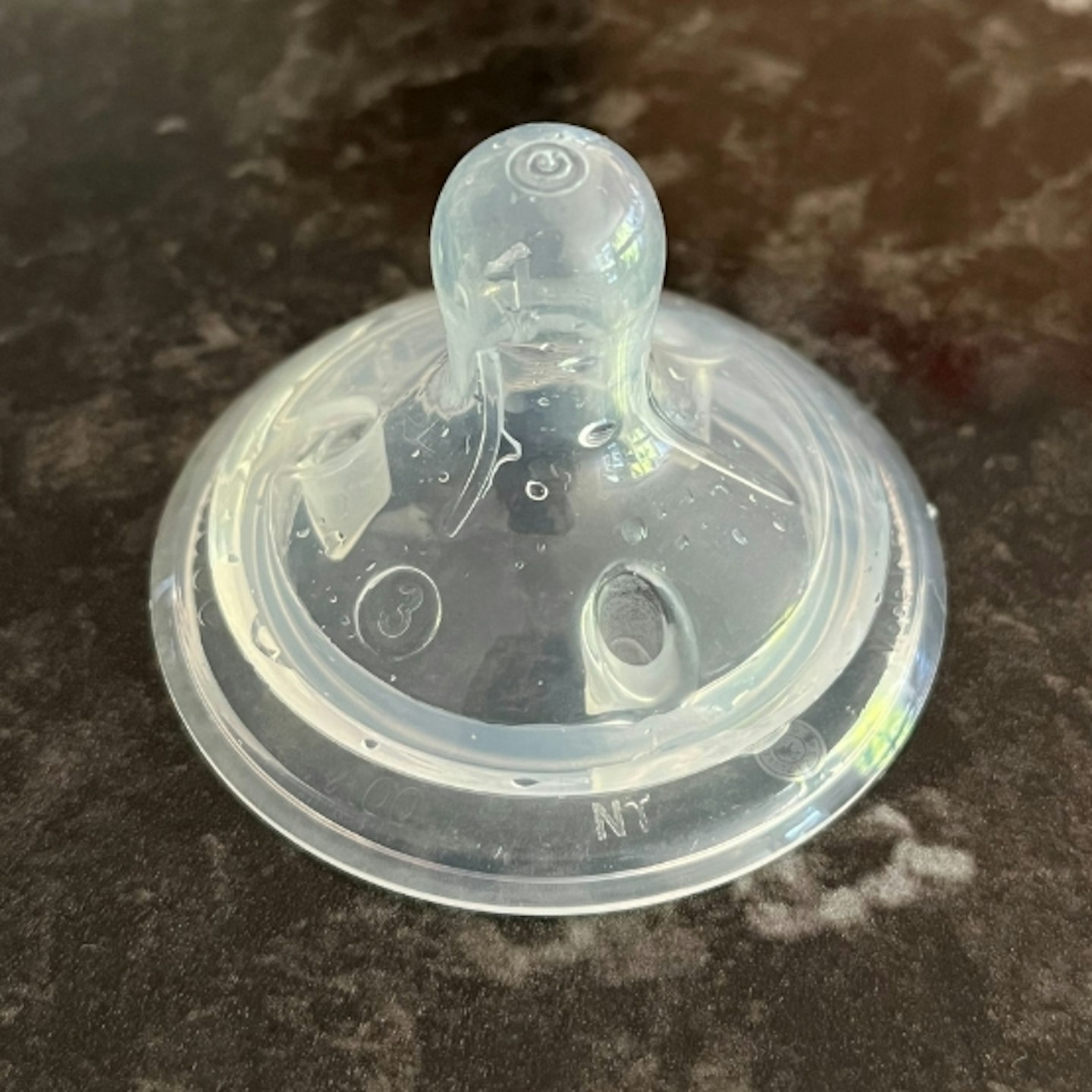 the top of a Nanobebe Flexy Silicone Baby Bottle