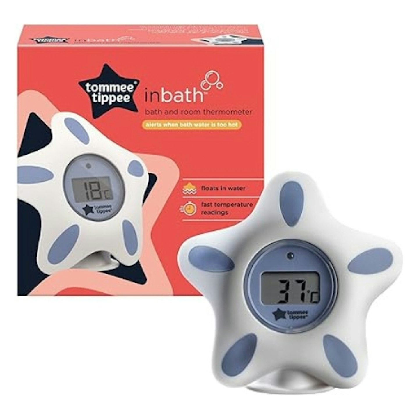 Tommee Tippee Closer to Nature Digital Bath and Room Thermometer and the packaging box