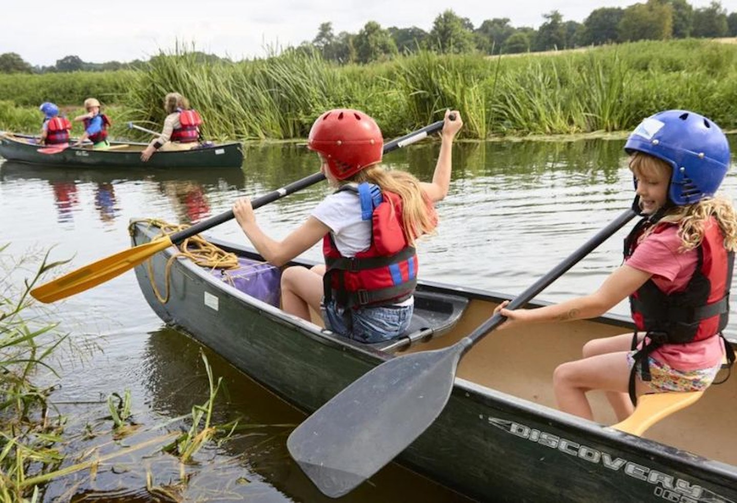 Children canoeing at Attingham Park National Trust