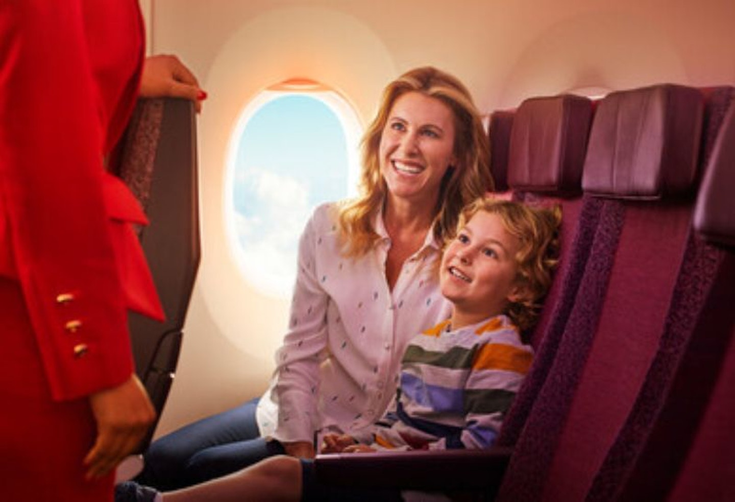 Mother and child on Virgin Atlantic