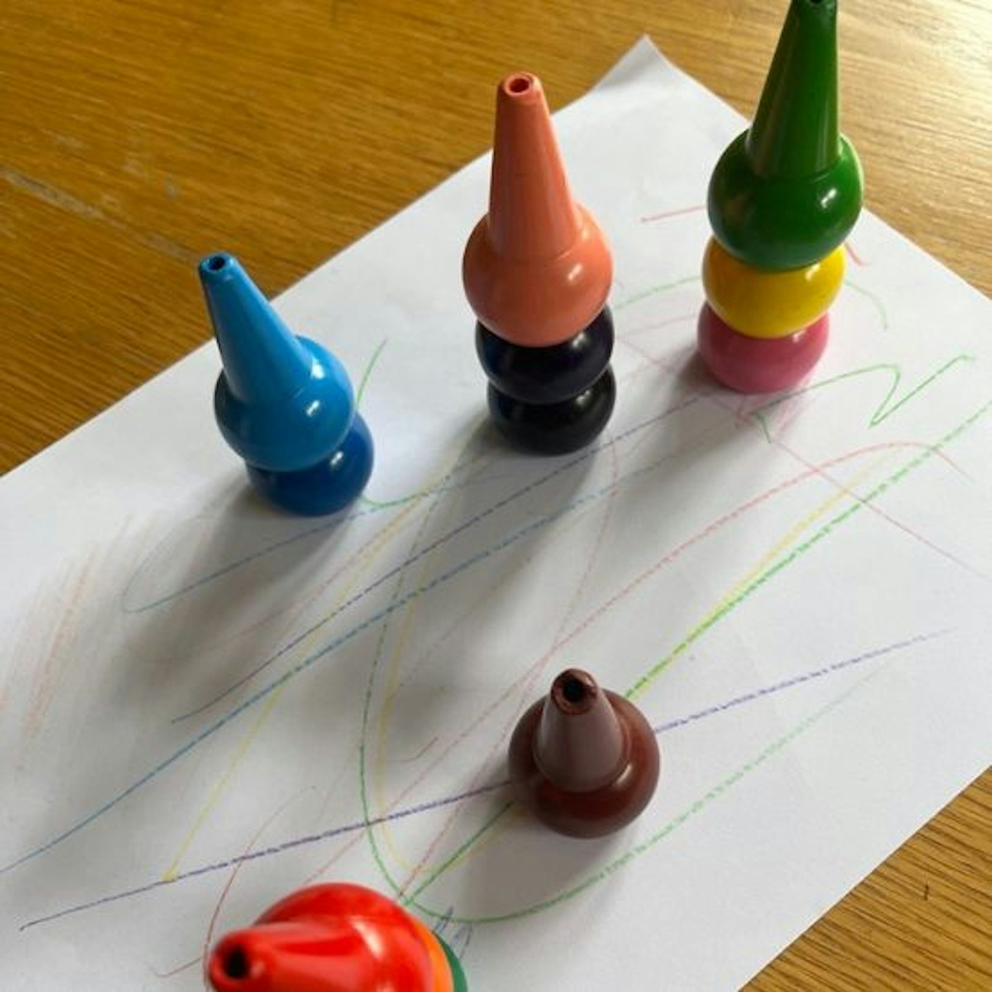 HENMI Finger Crayons being tested