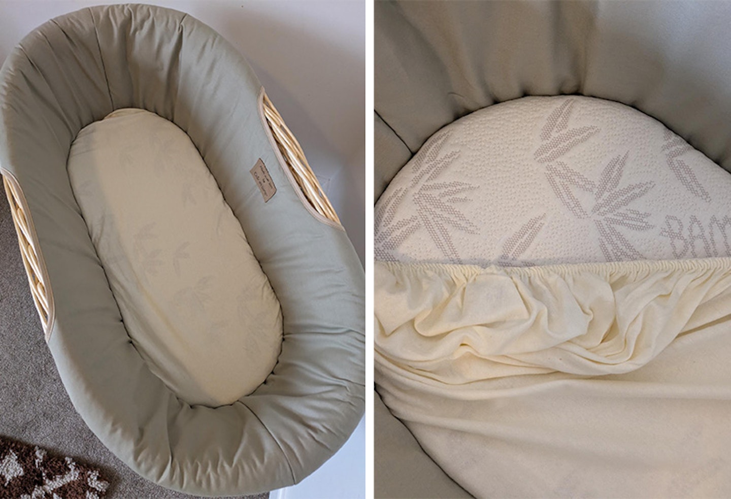 clair de lune moses basket mattress details