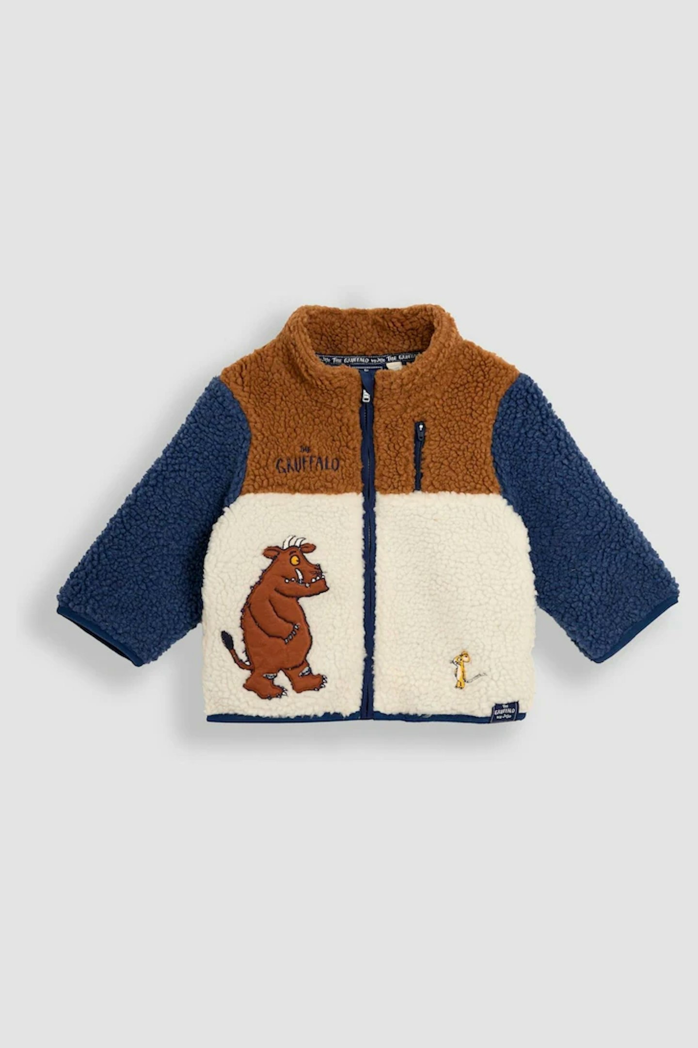 JoJo Maman Bébé The Gruffalo Appliqué Borg Zip-Up Jacket