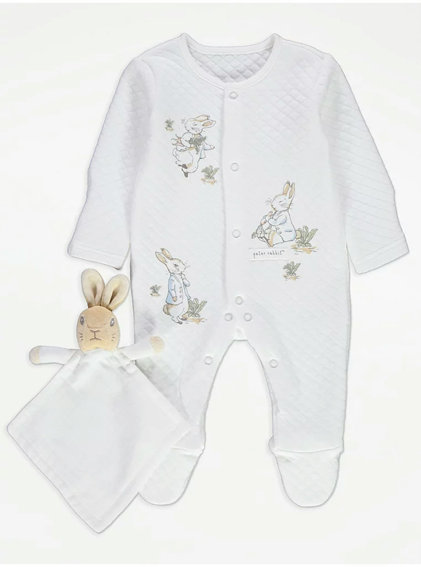 Peter Rabbit Quilted Sleepsuit and Comforter Toy