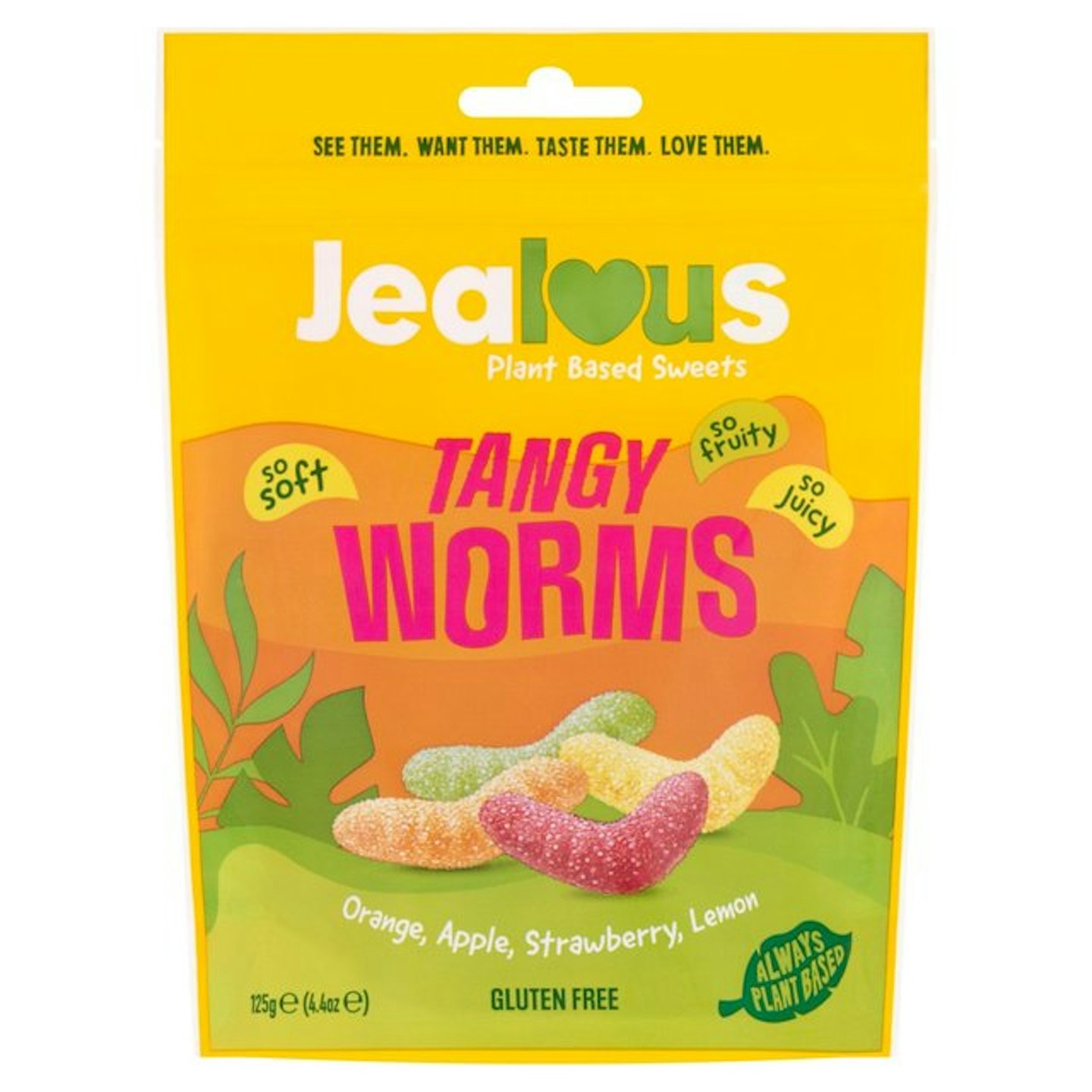 Jealous Sweets Tangy Worms Plant-based Gummy Sweets