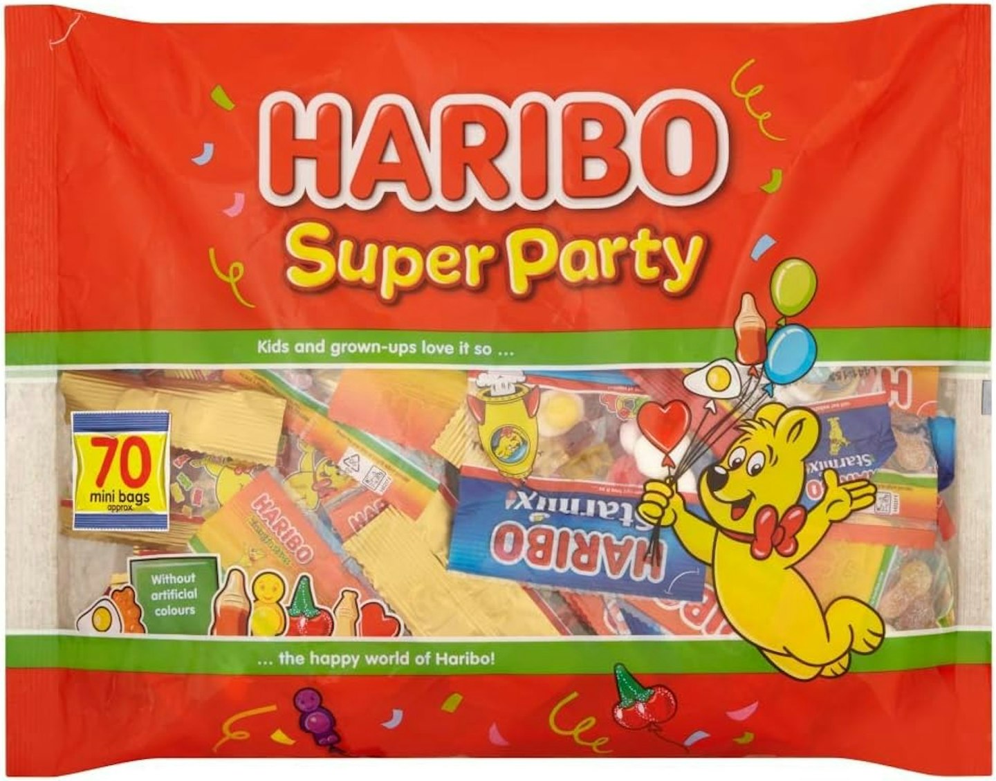 Haribo Super Party Variety Sweets, 70 Mini Bags
