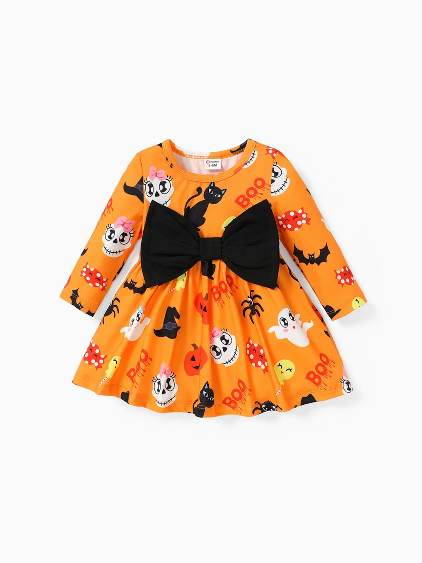 PatPat Halloween Pattern 2D Bow Dress