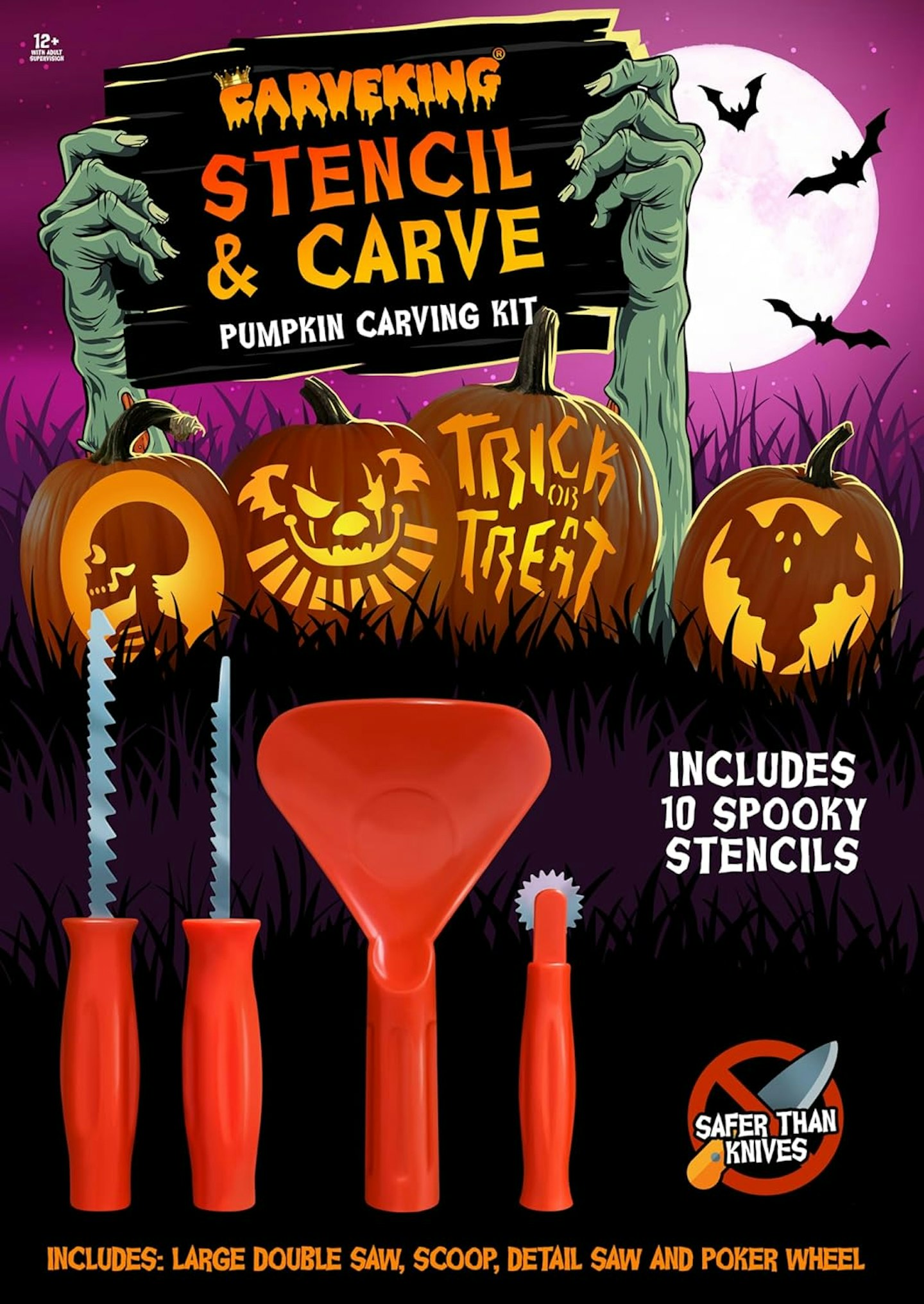 CARVEKING Stencil & Carve Pumpkin Carving Kit
