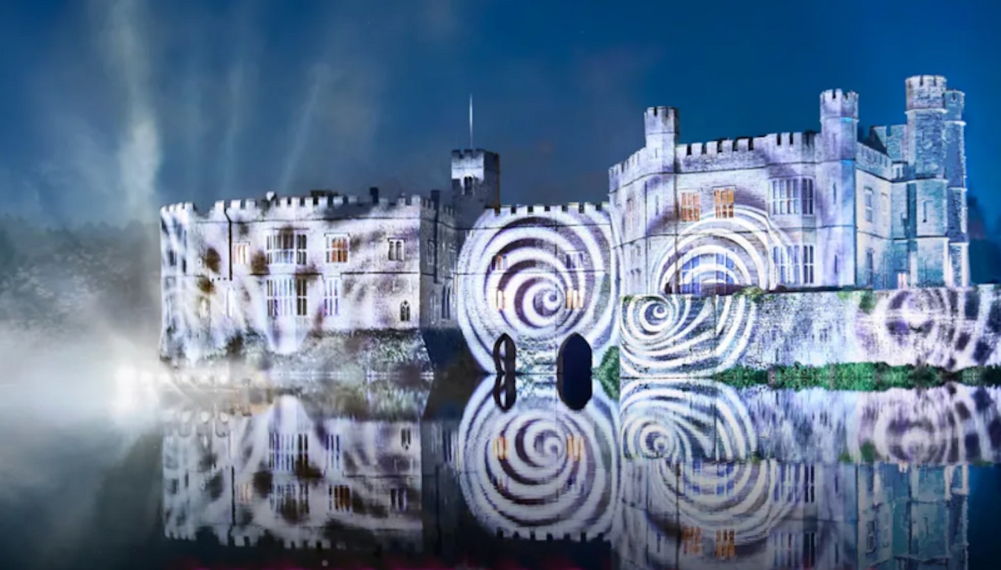 Christmas lights at Leeds Castle