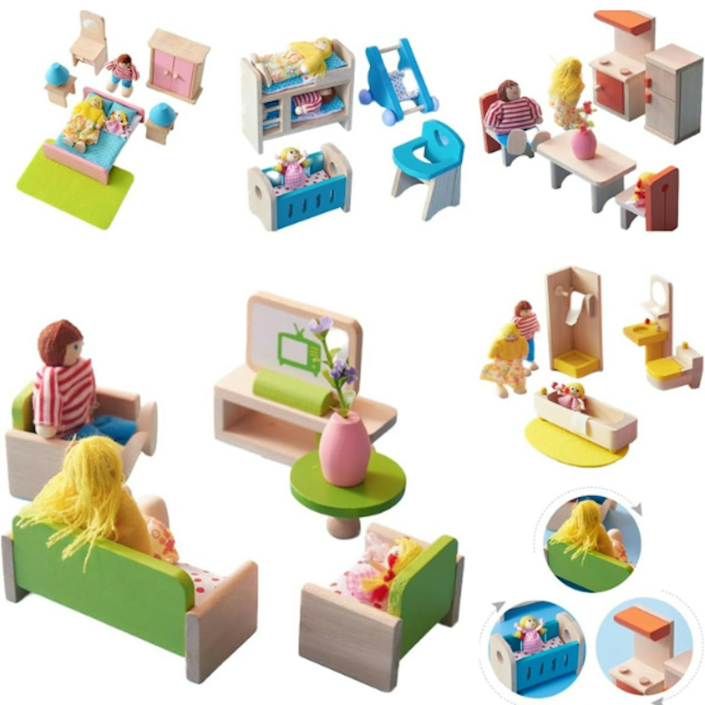 DecoBay Wooden Dolls House Furniture 