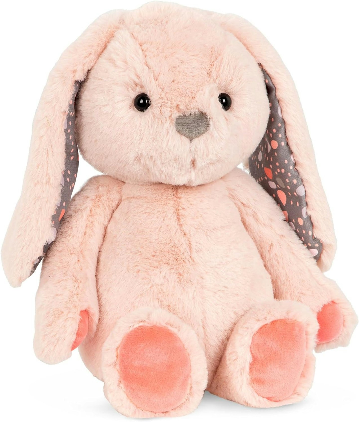 Soft dusty pink plush cuddly bunny toy with floppy ears