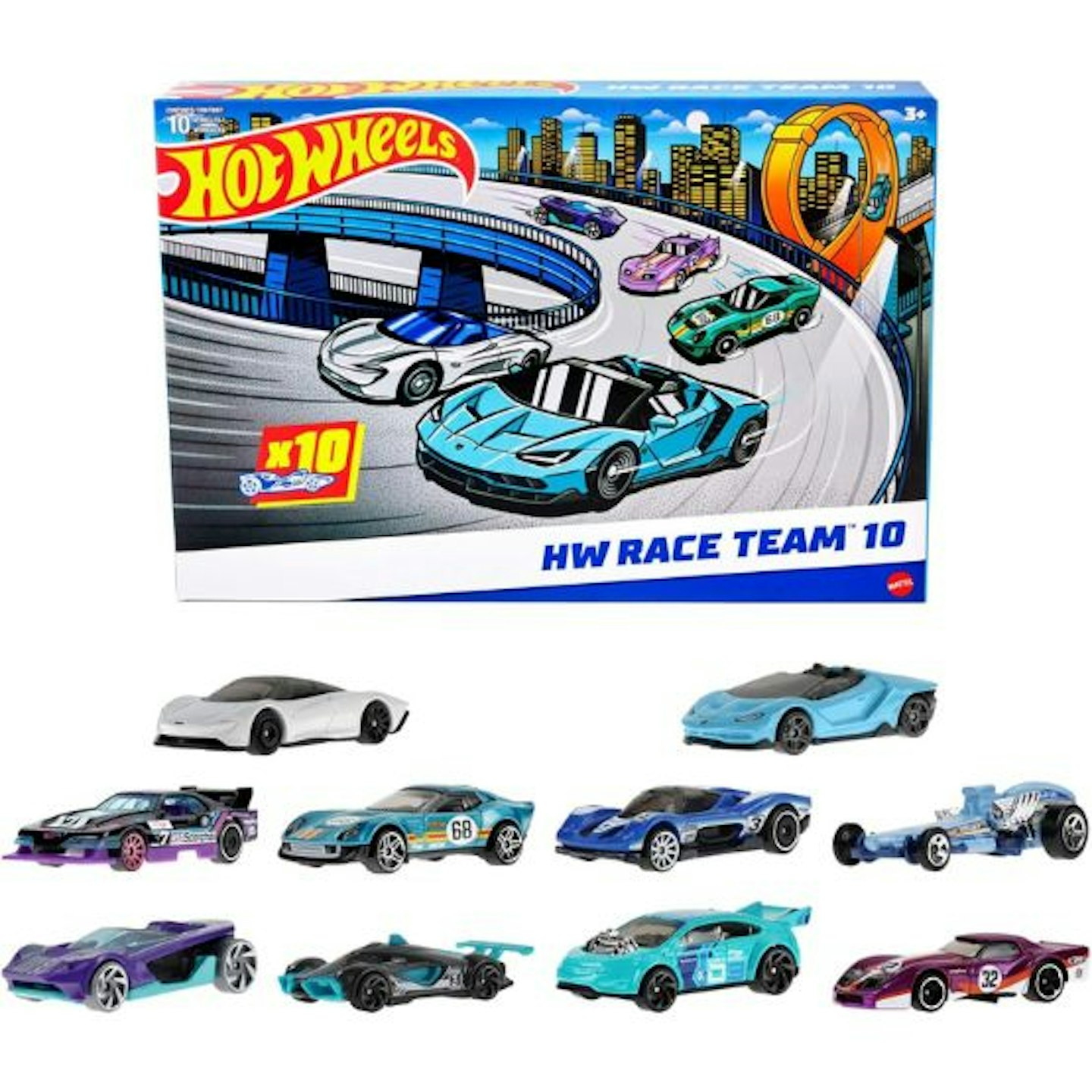 Hot Wheels Toy Cars, 10-Pack of Race Cars