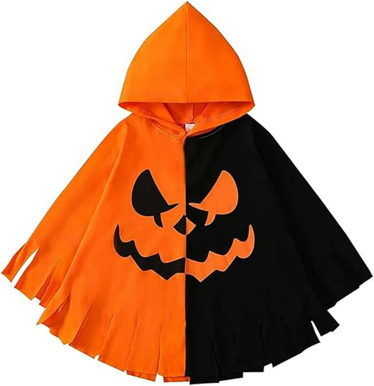 Orange and black pumpkin/ghost poncho