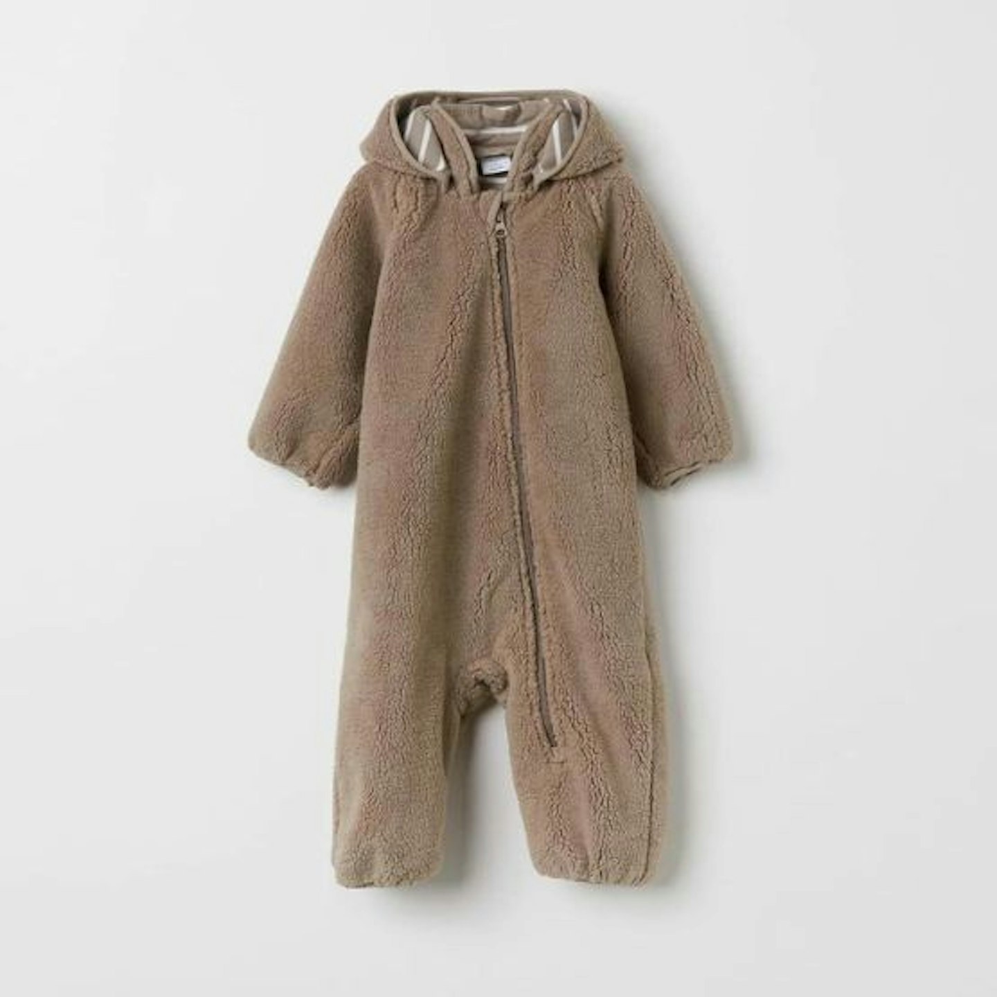 Sherpa Fleece Baby Pramsuit that looks like a bear