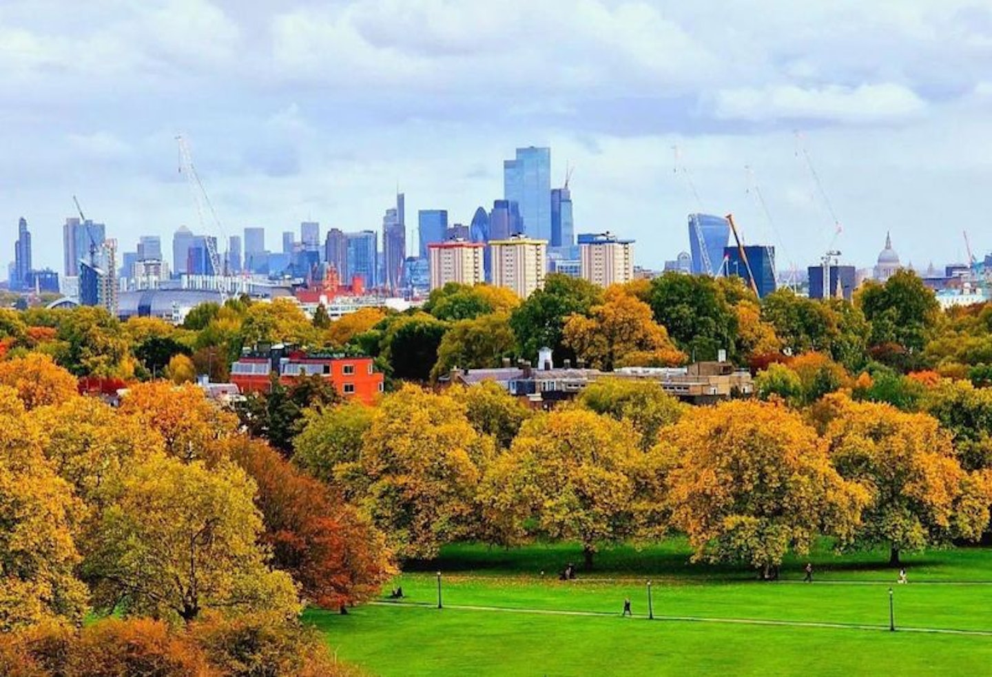 View of London from Regent's Park and Primrose Hill Circular Walk