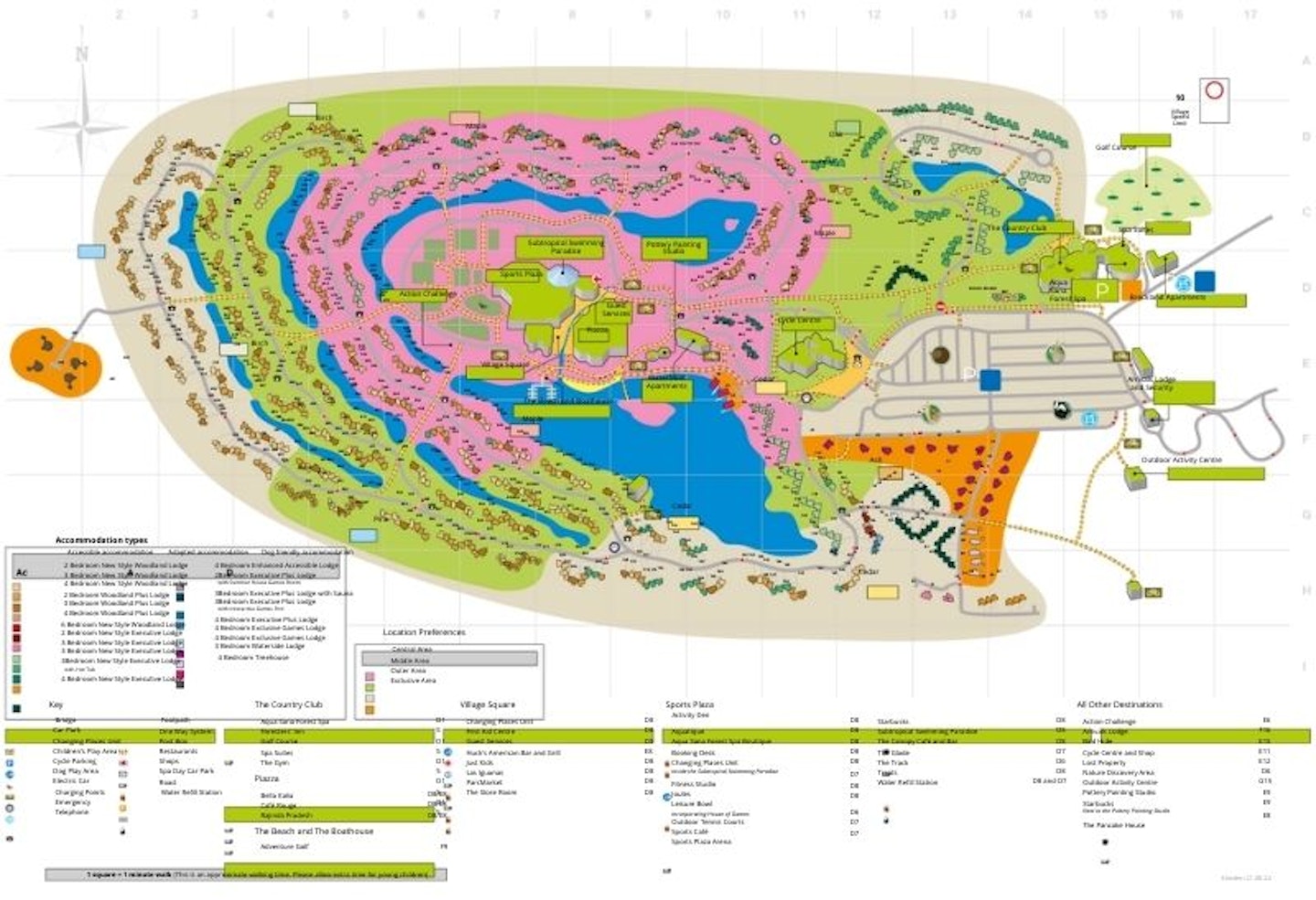 A map showing Center Parcs Elveden