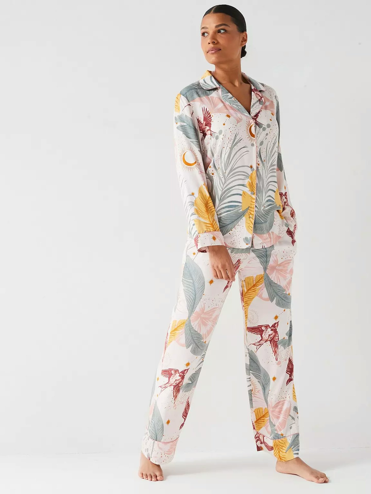 Print Long Sleeve Revere Pj Set
