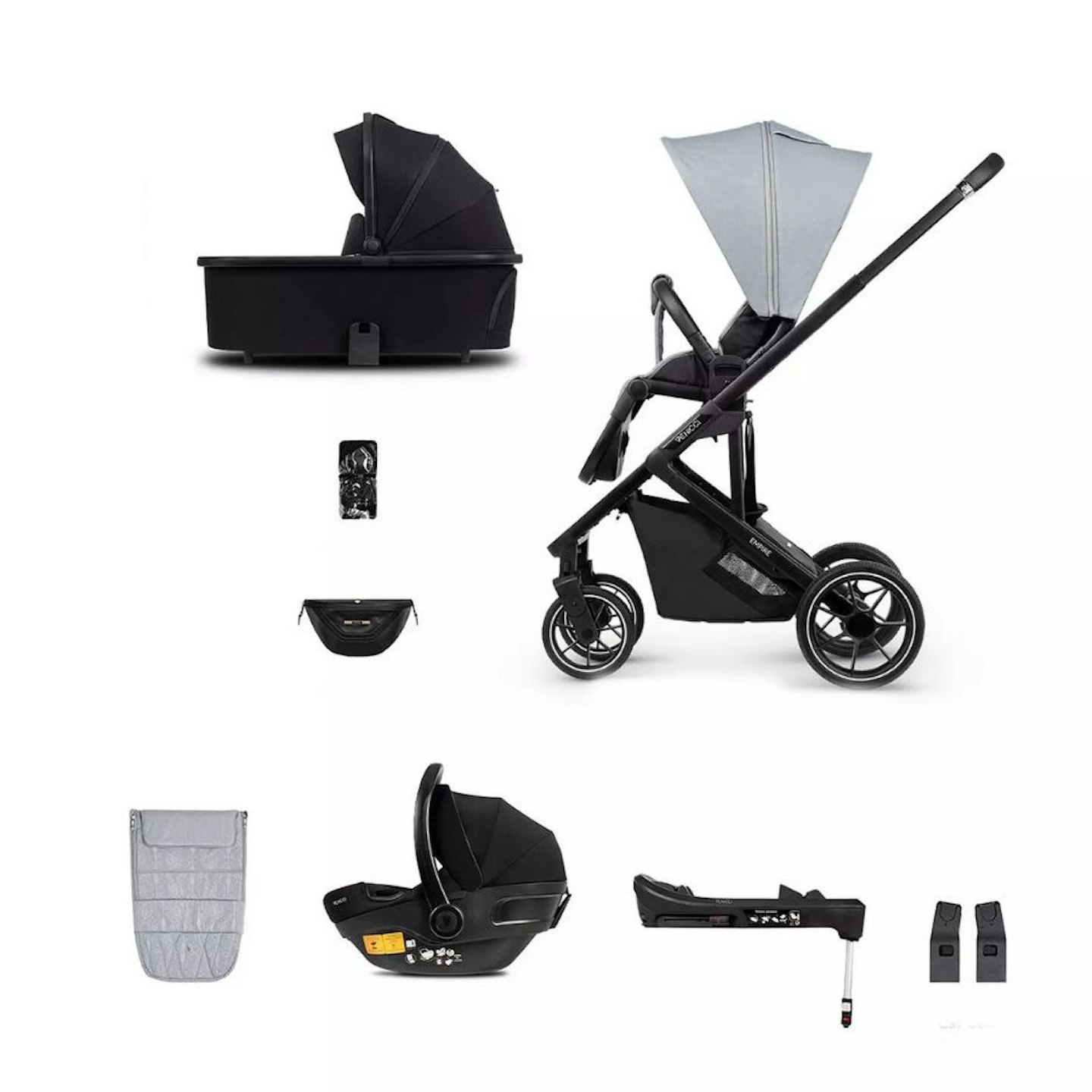 VERY Black Friday Deals - Venicci Empire 3in1 Plus Base Travel System Pushchair Bundle - Urban Grey