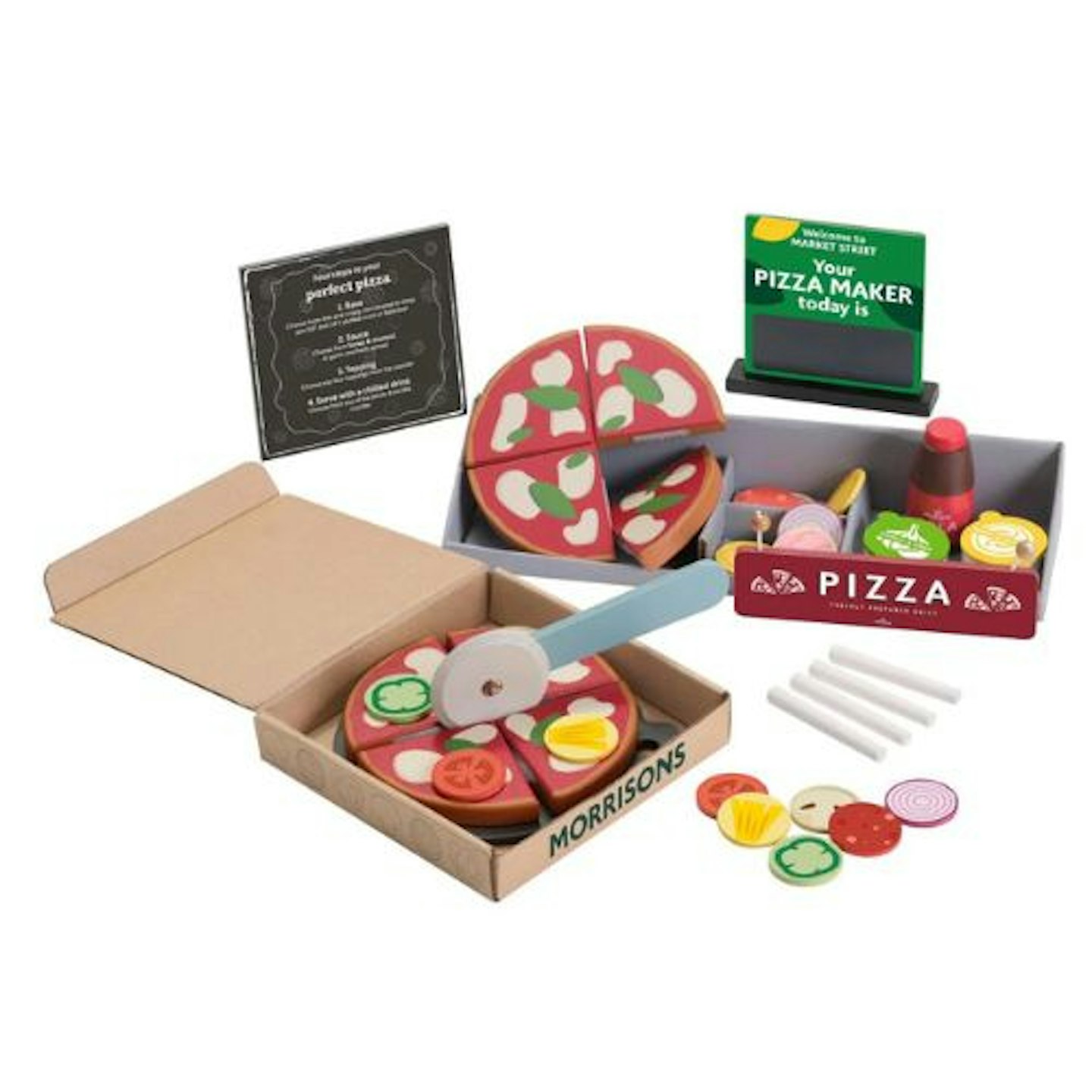 Wooden Toy Mini Market Street Pizza Set