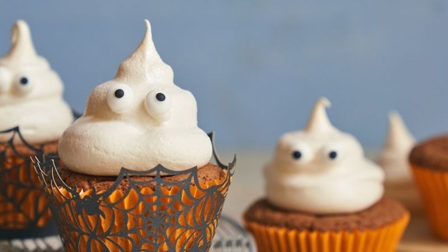 Annabel Karmel’s Ghoulish chocolate ghost cupcakes