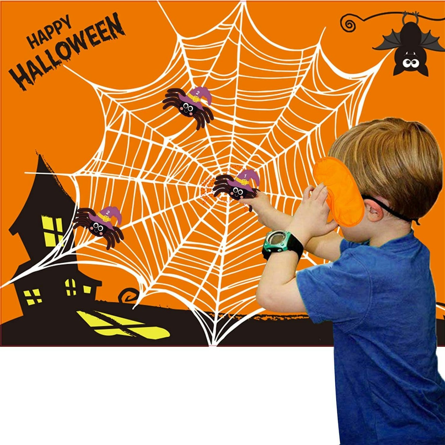 pin the spider on the web halloween party game