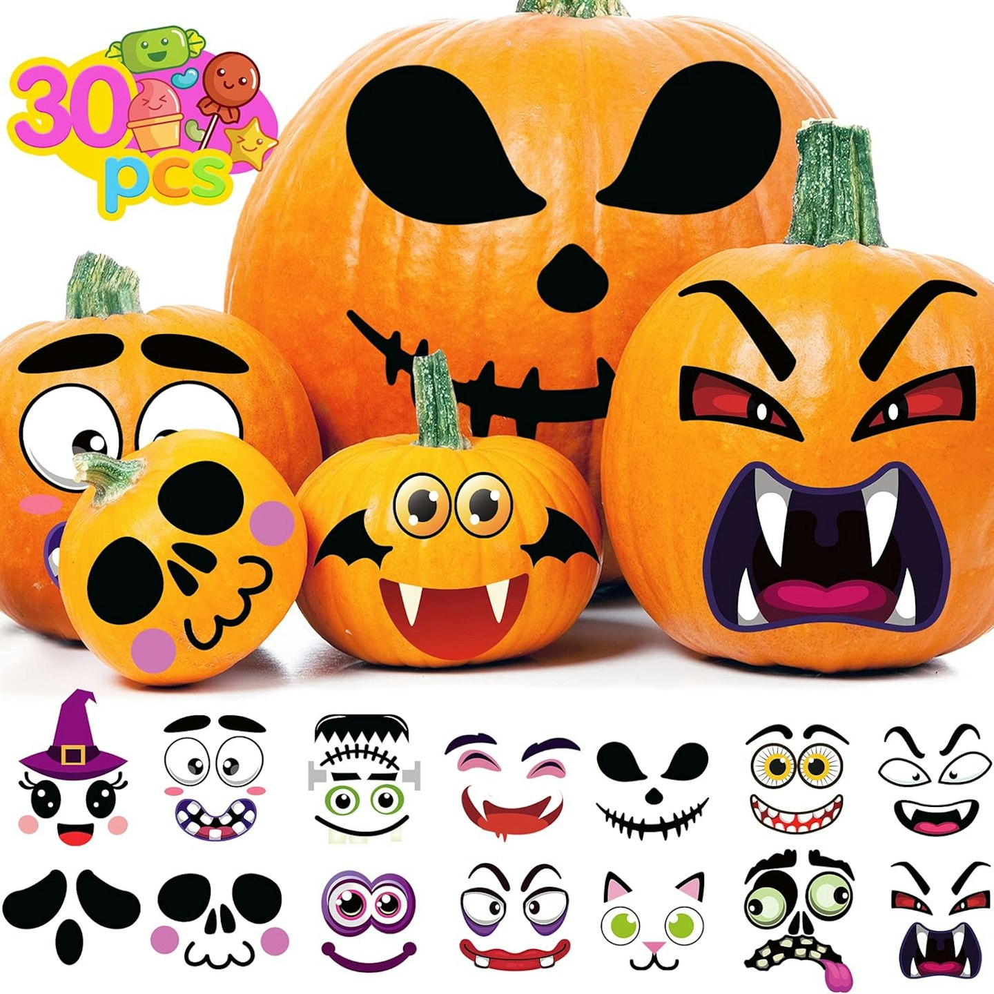 pumpkin face stickers