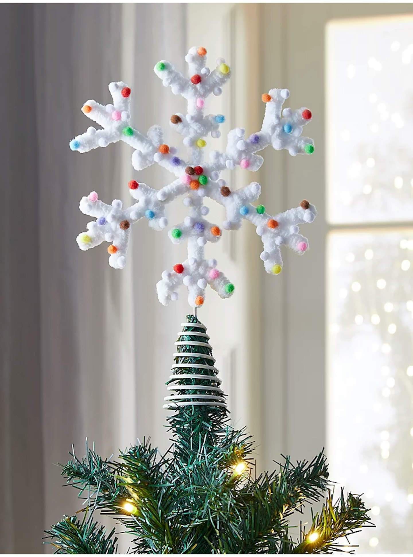 Pom Pom Star Christmas Tree Top Decoration