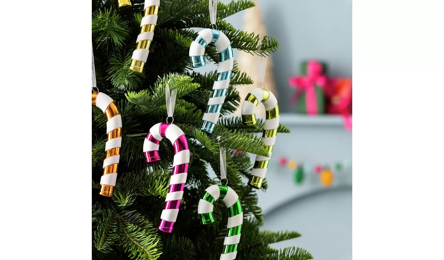 Habitat Pack Of 6 Candy Canes Christmas Tree Decoration