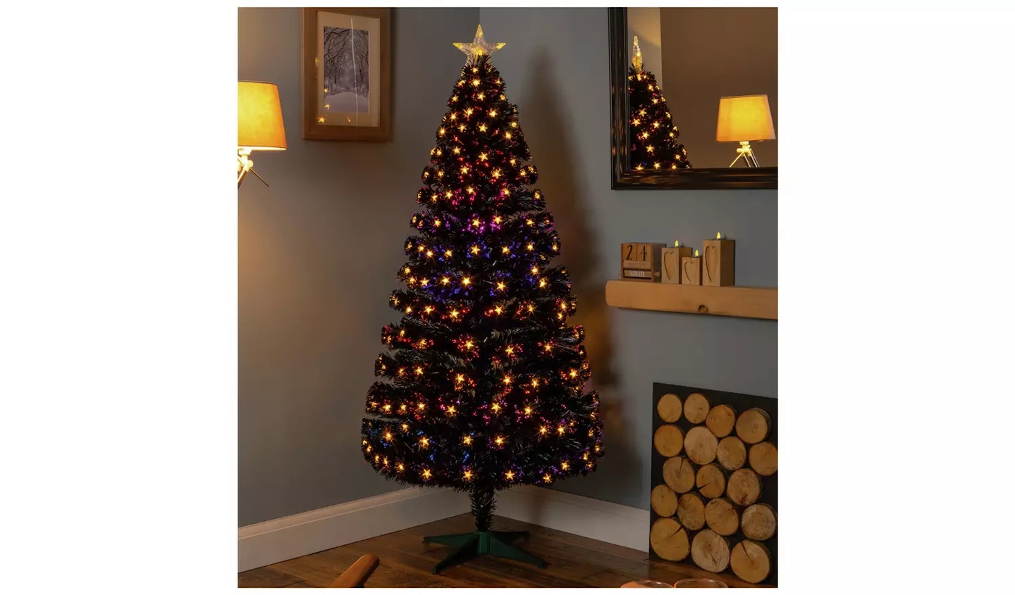 Premier Decorations 4ft LED Stars Christmas Tree - Blac