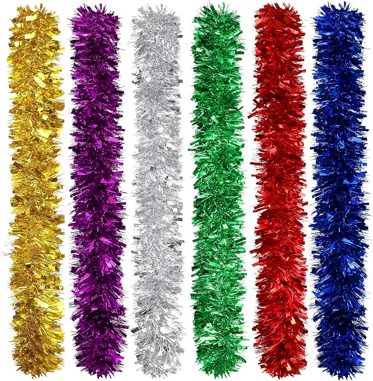 Fovths 6 Pieces Colorful Christmas Tinsel 